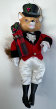 Vintage Kurt Adler Fox Holding Christmas Gift 7 in Tall Christmas Ornament - £23.73 GBP