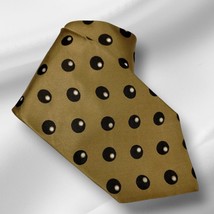 Vintage Bachrach Mens Gold Polka Dot Silk Neck Tie - $13.96