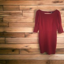Badgley Mischka Ruby Red Dress Size 10 Stretch 3/4 Short Sleeve Nwt - £191.04 GBP