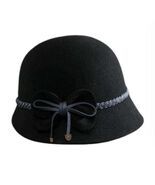 100% Wool Felt Bowknot Wool Felt Hat Women's Autumn Winter Cloche Hats E... - $45.99