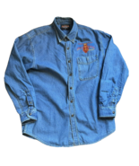 Vintage Iron Horse Saloon Bike Week Denim Jean Button Down Shirt Embroid... - £35.35 GBP