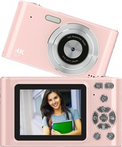 The Light Pink Full Hd 4K 48Mp Video Blog Camera With Auto Focus And 16X Digital - £34.74 GBP