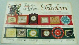 1952 Print Ad Telechron Electric Clocks Alarm &amp; Wall Style GE Ashland,MA - £10.68 GBP