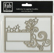 FabScraps DC83 008 Kaleidoscope Die-Cut Chipboard, Shape-Filigree Tag, Grey - $7.03