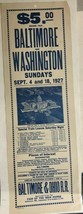 BALTIMORE &amp; OHIO RAILROAD Sept. 1927 5&quot; x 18&quot; broadsheet with Sunday sch... - £19.46 GBP