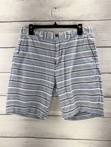 Polo Ralph Lauren Men 32 Stretch Classic Fit Blue White Stripe Golf Chino Shorts - $16.83