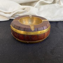 Handmade Brass Wooden Round Ashtray - $45.65