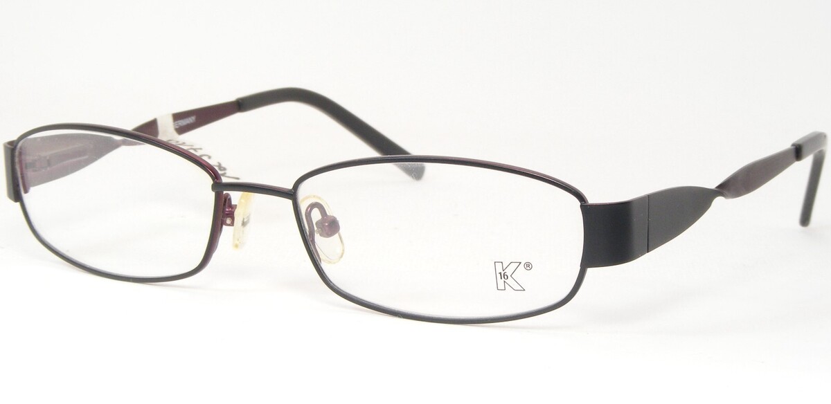 K16 Allemagne K1216 661 Noir Mat / Prune Rare Lunettes Monture 52-16-135mm - $76.08