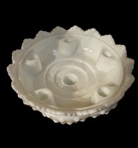 Fenton Footed Hobnail White Milk Glass 6 Candle Holder Bowl Centerpiece - $15.96