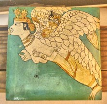 Vintage Hand Painted Wood Box Garuda Hindu 4 x 4 x 1.5&quot;  Made in India - $43.56