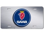 Saab Logo Inspired Art on Gray FLAT Aluminum Novelty Auto Car License Ta... - £12.98 GBP