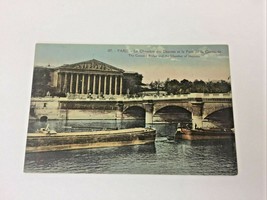 Vintage 1900&#39;s PARIS La Chambre,  boats on the water Postcard. Chamber of Deputy - £7.62 GBP