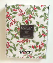 Ralph Lauren Holly Tree Christmas 60&quot; x 84&quot; Tablecloth NIP - £45.56 GBP