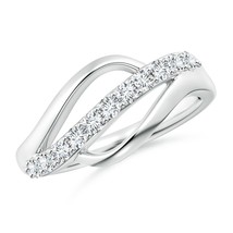 Angara Lab-Grown 0.43 Ct Diamond Swirl Bypass Ring in Sterling Silver for Women - £373.03 GBP