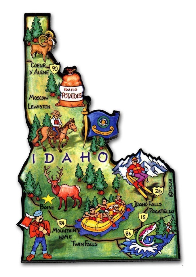 Idaho The Gem State Artwood Jumbo Fridge Magnet - $8.49