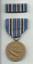 AMERICAN CAMPAIGNE full size Medal &amp; BAR 1941-1945 with slotted brooch ww2 - £40.75 GBP