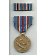 AMERICAN CAMPAIGNE full size Medal &amp; BAR 1941-1945 with slotted brooch ww2 - £44.61 GBP