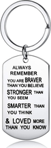 Always Remember You Are Braver than You Believe Jewelry Keychain Keyring... - $192.72 MXN
