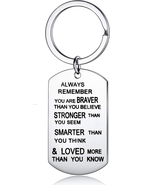 Always Remember You Are Braver than You Believe Jewelry Keychain Keyring... - $192.72 MXN
