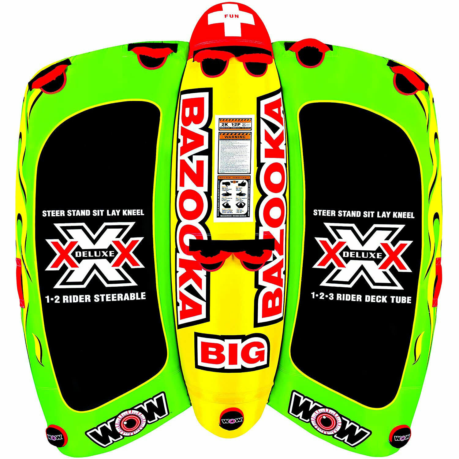 13-1010 Big Bazooka Steerable 1 To 4 Person Towable Tube, Green