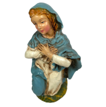 Nativity Mary Figurine Blue Robe Blessed Mother Of Jesus Hands On Chest Italy - £12.97 GBP