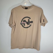 Nautica Mens Shirt Medium Tan Short Sleeve Casual - $13.99