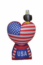 Patriotic Inflatable Love Heart American Flag Eagle 4TH Of July Party Decoration - £47.94 GBP