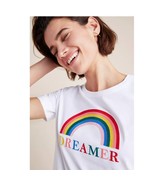  New Anthropologie Dreamer Rainbow Graphic Tee Chinti &amp; Parker $150 Small - $67.70 CAD