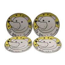 4 La Corbeille 100Drine Plates Bear Design La Grande Ourse Ceramic 10 in Yellow - $79.99