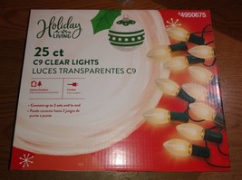 NIB Holiday Living 25ct Clear Indoor/Outdoor C9 Christmas Lights #4950675 - £7.92 GBP