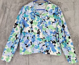 Erin Jacket Womens XLarge Multicolor Floral Grannycore Vintage Button Up Shacket - £21.78 GBP