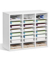 VEVOR Literature Organizer, 24 Compartments, with Adjustable Shelves, White - $94.99