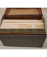 Globe Wernicke Oak  Filing Office Box  w/A-Z Card Guide Dividers 8x5 ind... - £29.14 GBP