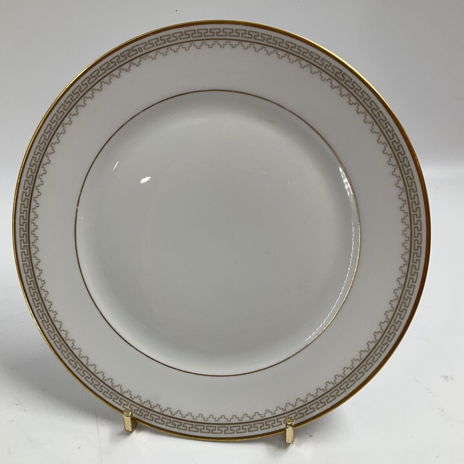 H &amp; C Heinrich Ardmore Gold Black Greek Key 6&quot; Individual Bread Dessert ... - $6.92