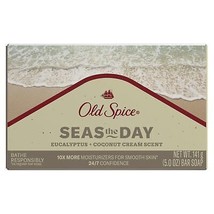 Old Spice Men&#39;s Bar Soap, Seas The Day Eucalyptus and Coconut Cream Scent, 10x M - £10.98 GBP