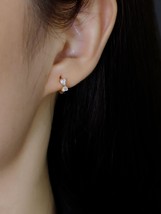 Crystal Tiny Bow Earrings - 925 Silver, 18K Gold Plated, Sterling Silver - £22.37 GBP