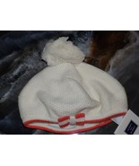 Janie &amp; Jack Cotton Cream Knit W/Pompom Beret Size 3/6 Months Girl&#39;s NEW - £27.53 GBP