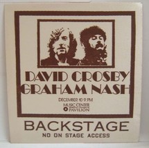 DAVID CROSBY GRAHAM NASH - VINTAGE CONCERT TOUR ORIGINAL CLOTH BACKSTAGE... - £15.73 GBP
