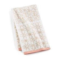 Martha Stewart Collection Tile Patchwork 16&quot; X 28&quot; Spa Hand Towel-Sandstone - £10.27 GBP