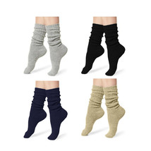 Jefferies Socks Womens Thick Ribbed Cotton Slouch Crew Scrunch Cuff Socks 2 Pair - £9.10 GBP