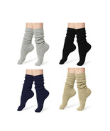 Jefferies Socks Womens Thick Ribbed Cotton Slouch Crew Scrunch Cuff Sock... - $15.76 CAD