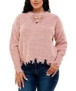 MSRP $44 Planet Gold Juniors&#39; Distressed Sweater Pink Size Small - $364.46 MXN