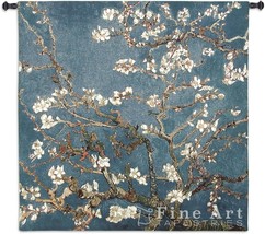 51x51 ALMOND BLOSSOM Van Gogh Blue White Floral Tapestry Wall Hanging - $188.10