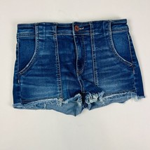 American Eagle Hi-Rise Shortie Womens Shorts Size 2 Blue Next Level Stretch - $23.74