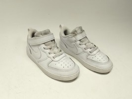 Nike Court Borough Low 2 SE Triple White Sneakers Shoes Kids Size 10C BQ5453-100 - £19.65 GBP