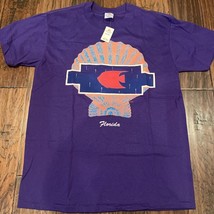 Vintage Sunshine Apparel Mens Graphic T-Shirt Purple Florida Single Stit... - $19.79