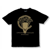 Crooks &amp; Castles Greco Bandido Metallic Short Sleeve Black T-Shirt - £19.14 GBP