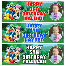 Mickey Mouse Clubhouse Photo Personalised Birthday Banner -Birthday Party Banner - £3.87 GBP