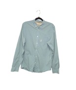 Ben Sherman Mens Medium Shirt Long Sleeve Plaid Button Up Bottle Green Blue - $11.89