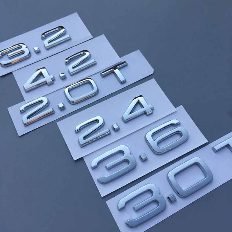 Letter Number Emblem for Audi 1.8T 2.0T 2.4 3.0T 3.2 4.2 A3 A4 A5 A6L A7... - £14.18 GBP